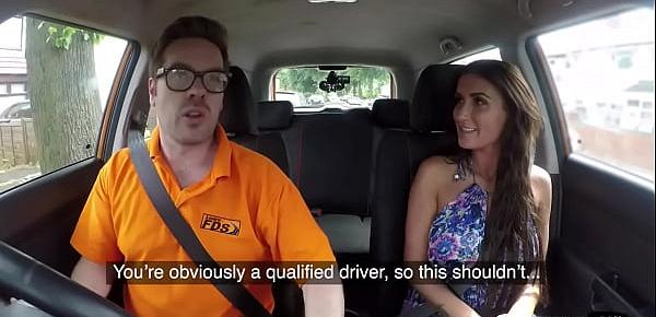  Busty brit publicly rides her driving instructor